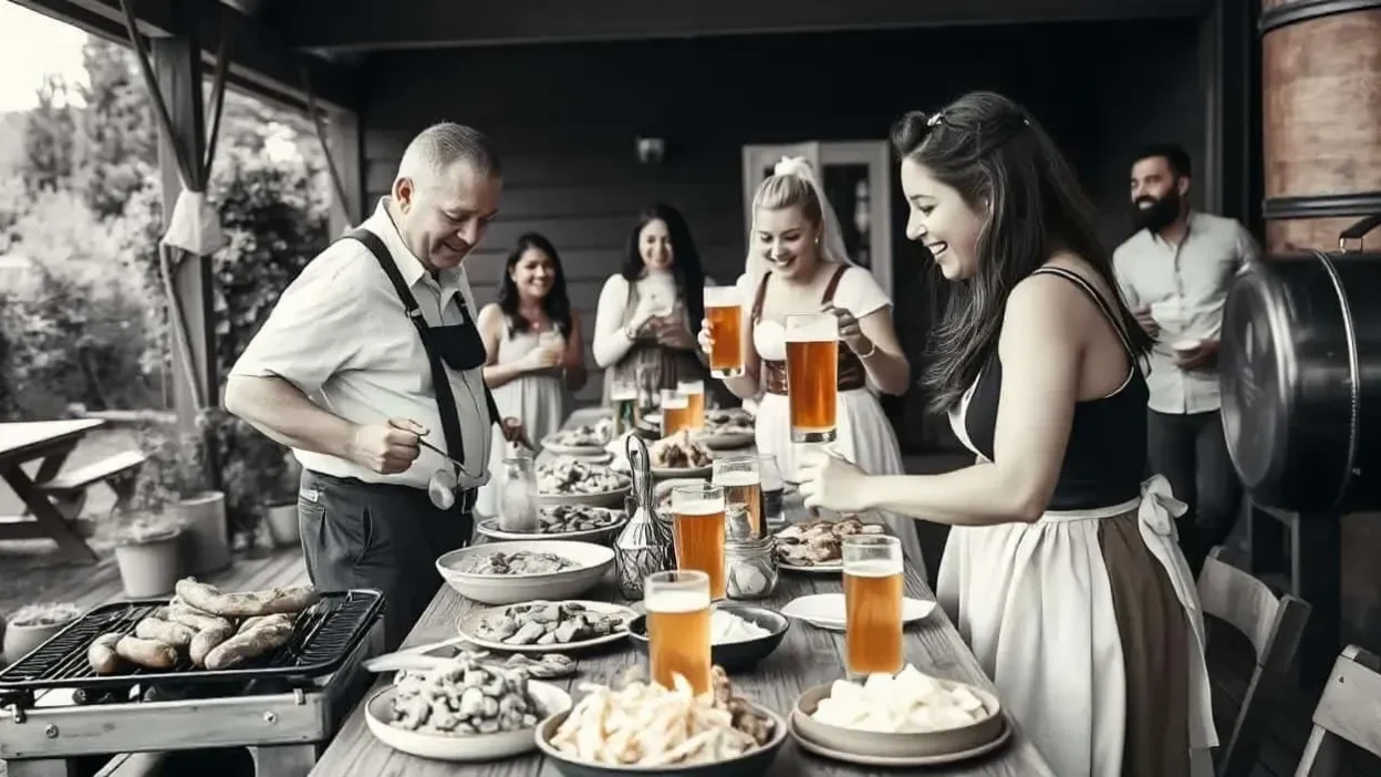 A group of people enjoying a meal together at a restaurant.