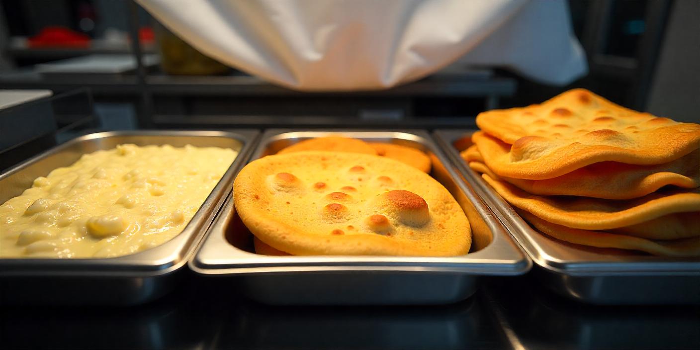 Freshly made pancakes cooking in a pan, ready to be served.