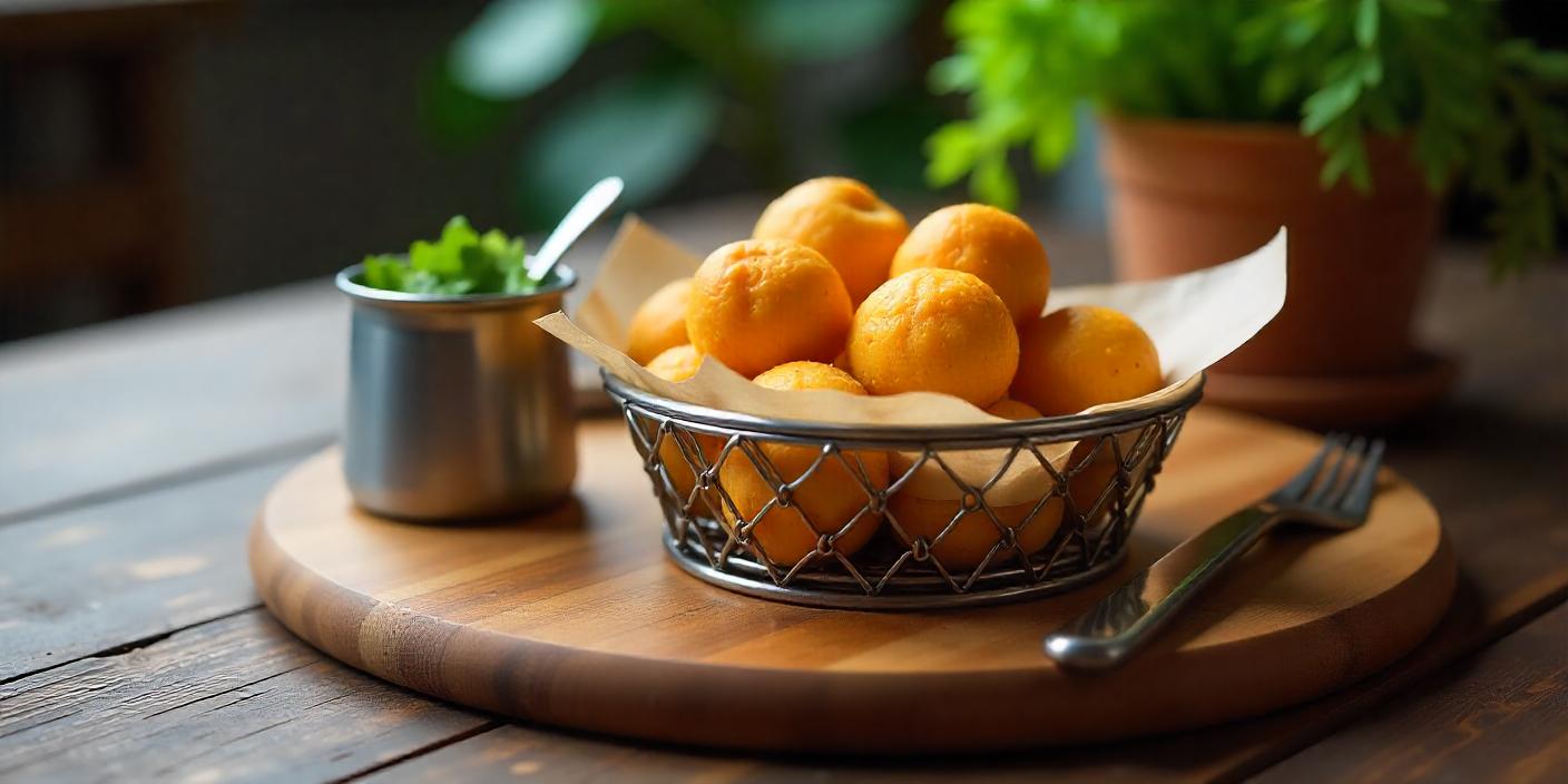 A basket filled with freshly baked bread rolls, served with a small pot of butter.