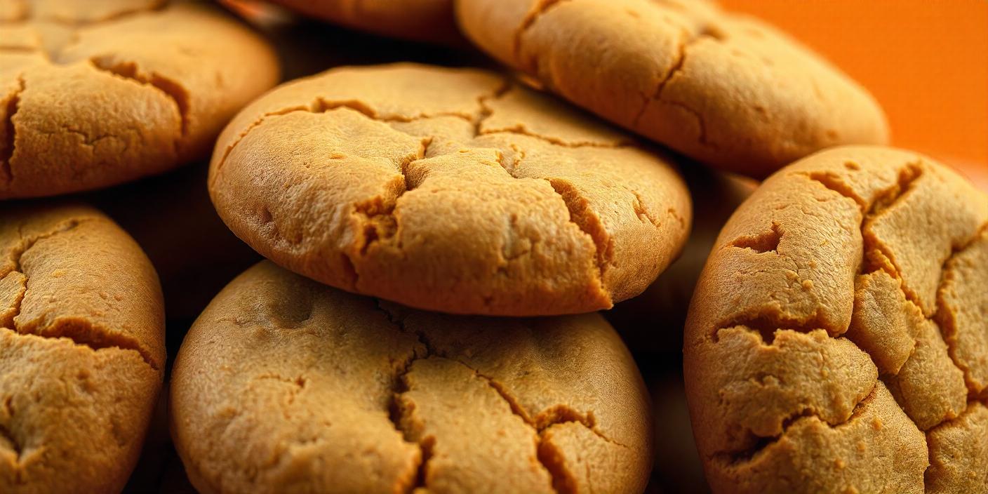 A stack of round, golden-brown cookies with a cracked texture.