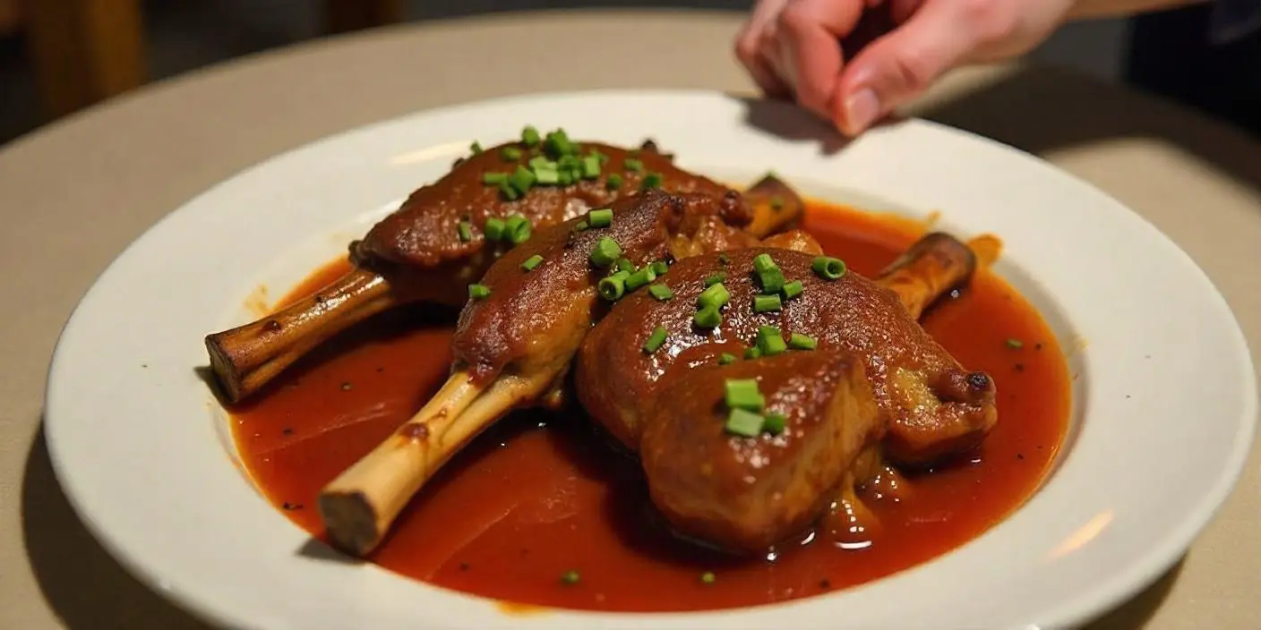 Braised Lamb Shank – Tender slow-cooked lamb shank in a rich, flavorful sauce.