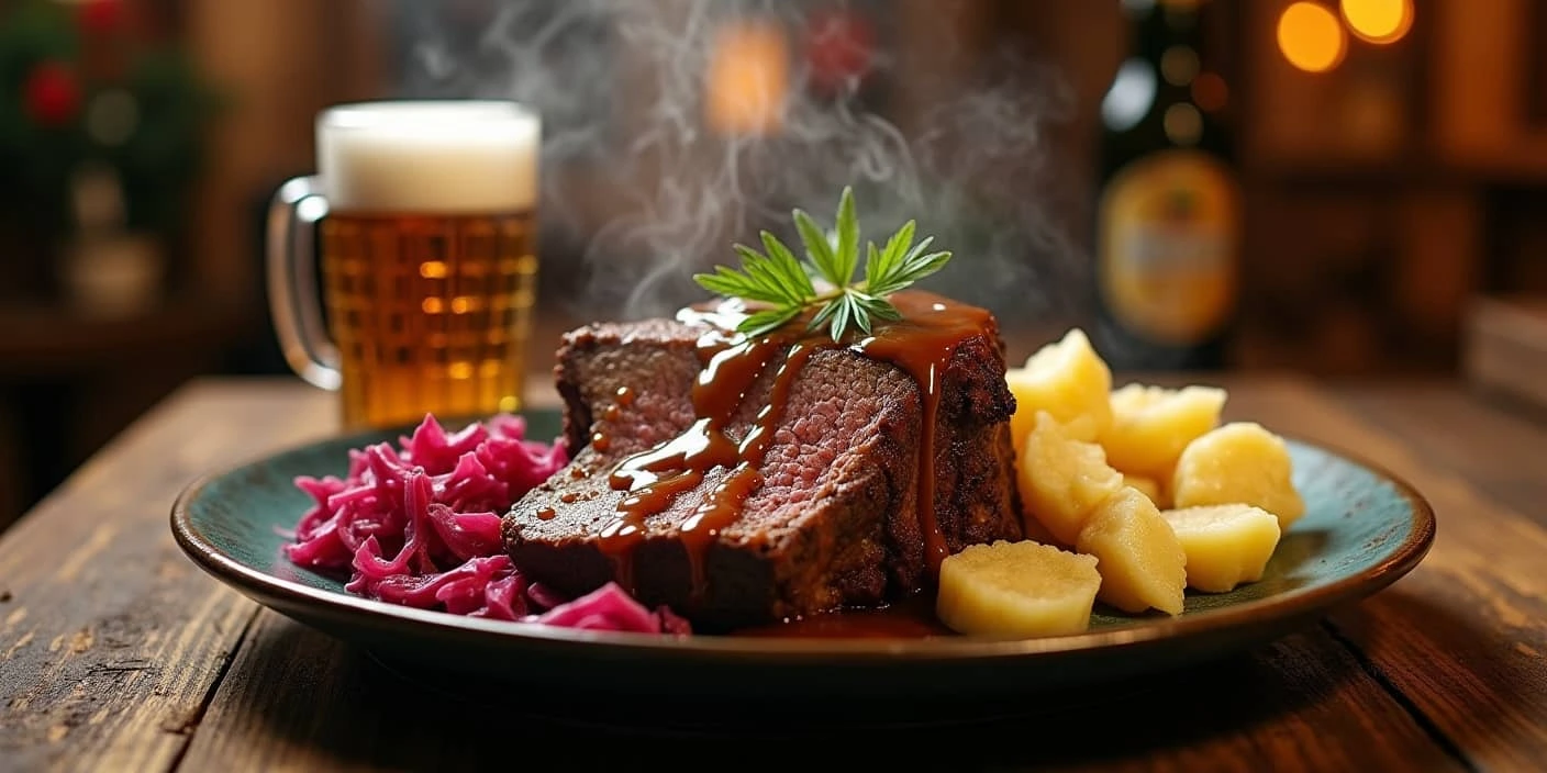 Authentic German Sauerbraten with Gravy – Traditional Oktoberfest Meal