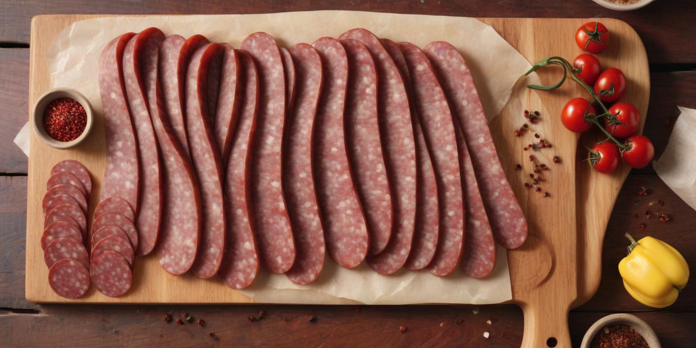 Raw sausages laid out on a wooden surface, ready for cooking. BookOfFoods