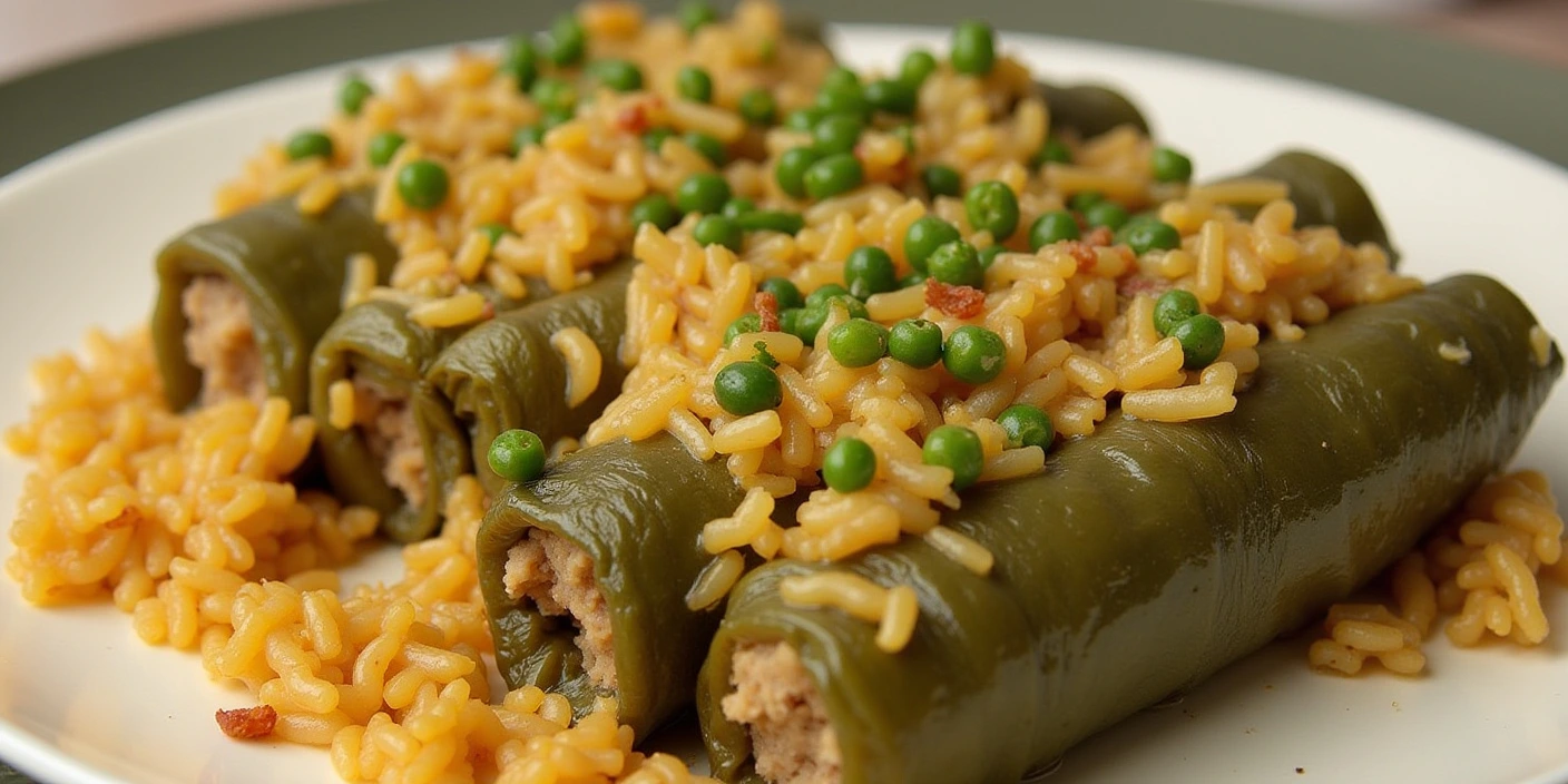 Stuffed Peppers with Rice and Meat – Bell peppers filled with a delicious mix of rice, herbs, and ground meat.