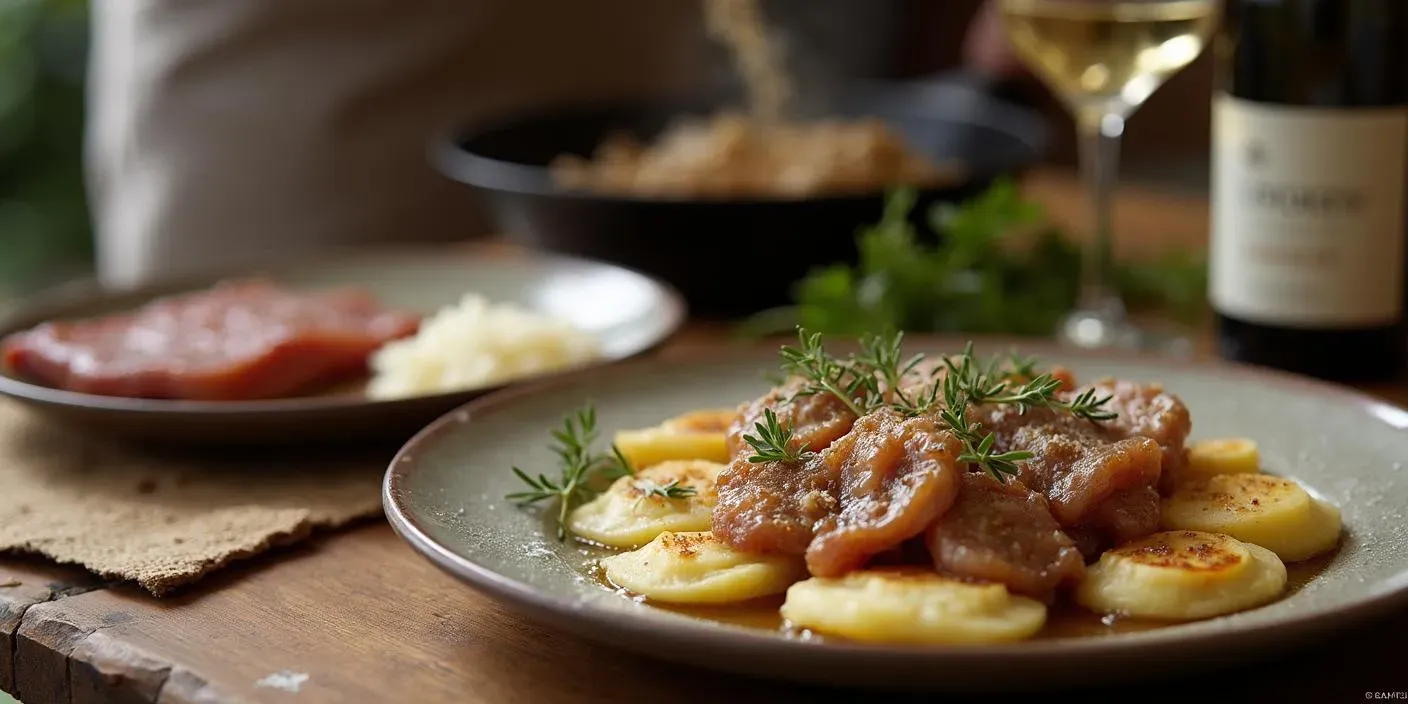 Goose liver — traditional Slovak delicacy served sliced with herbs and rustic bread.