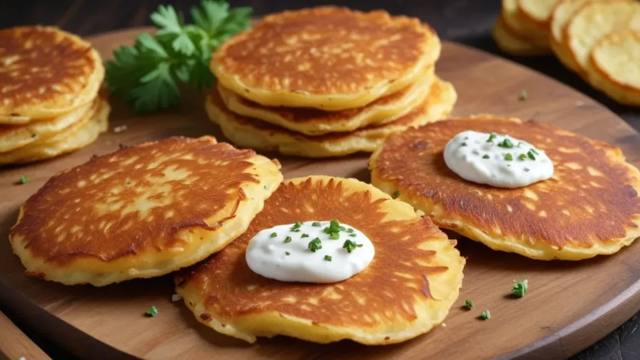 Placki ziemniaczane are crispy and golden Polish potato pancakes.