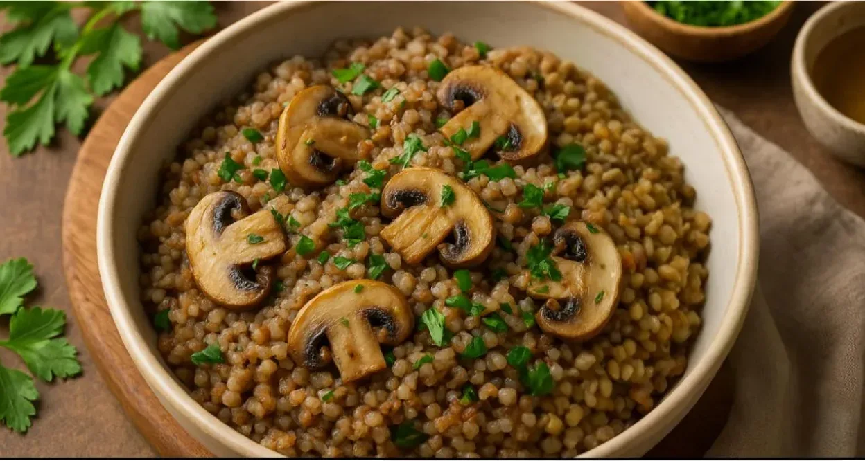 Buckwheat Porridge with Mushrooms and Herbs