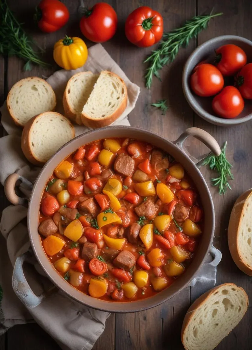 Hungarian Lecsó – A rustic pepper and tomato stew full of flavor and tradition