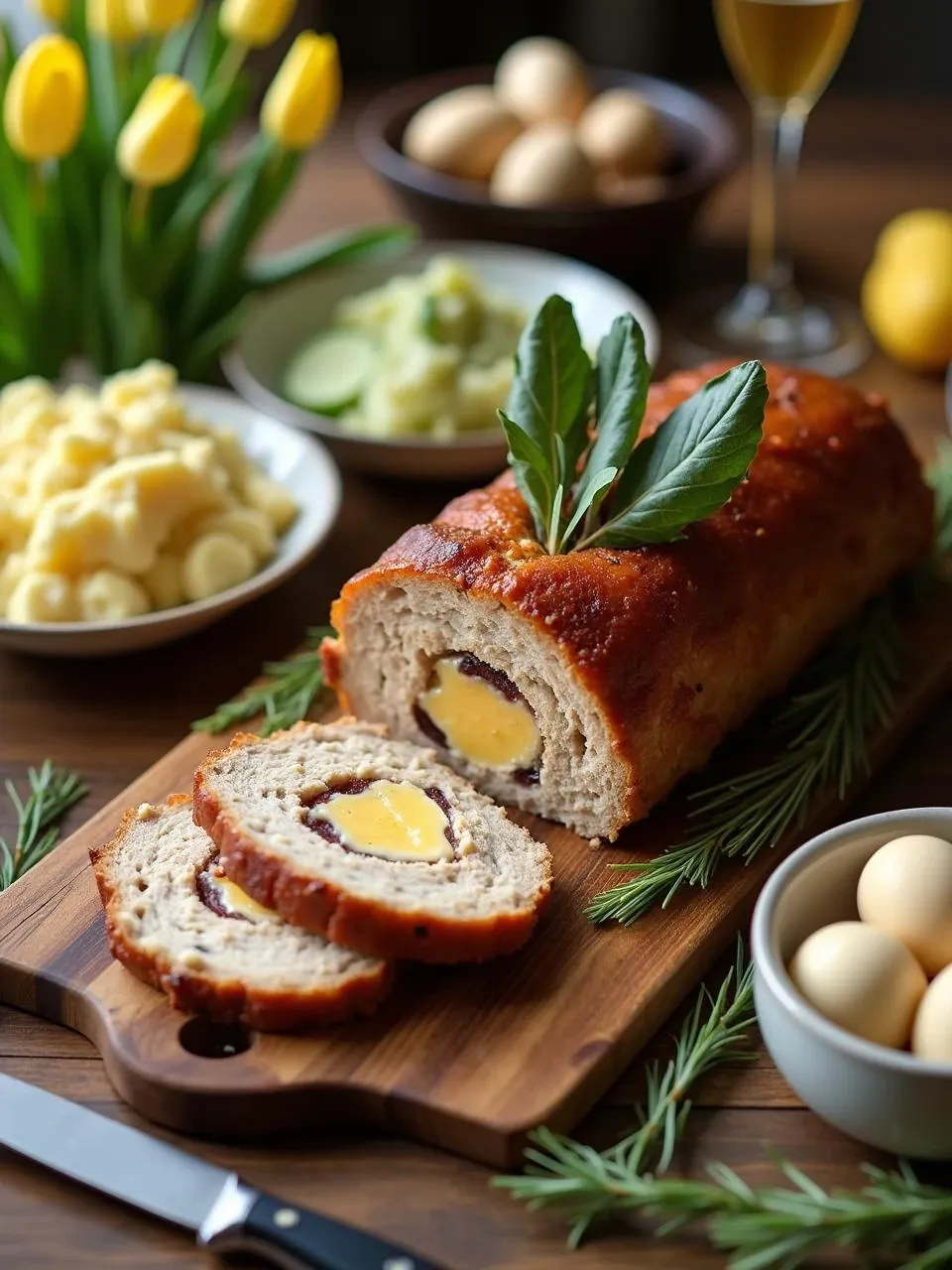 A juicy, flavorful, and cheesy turkey meatloaf with a twist
