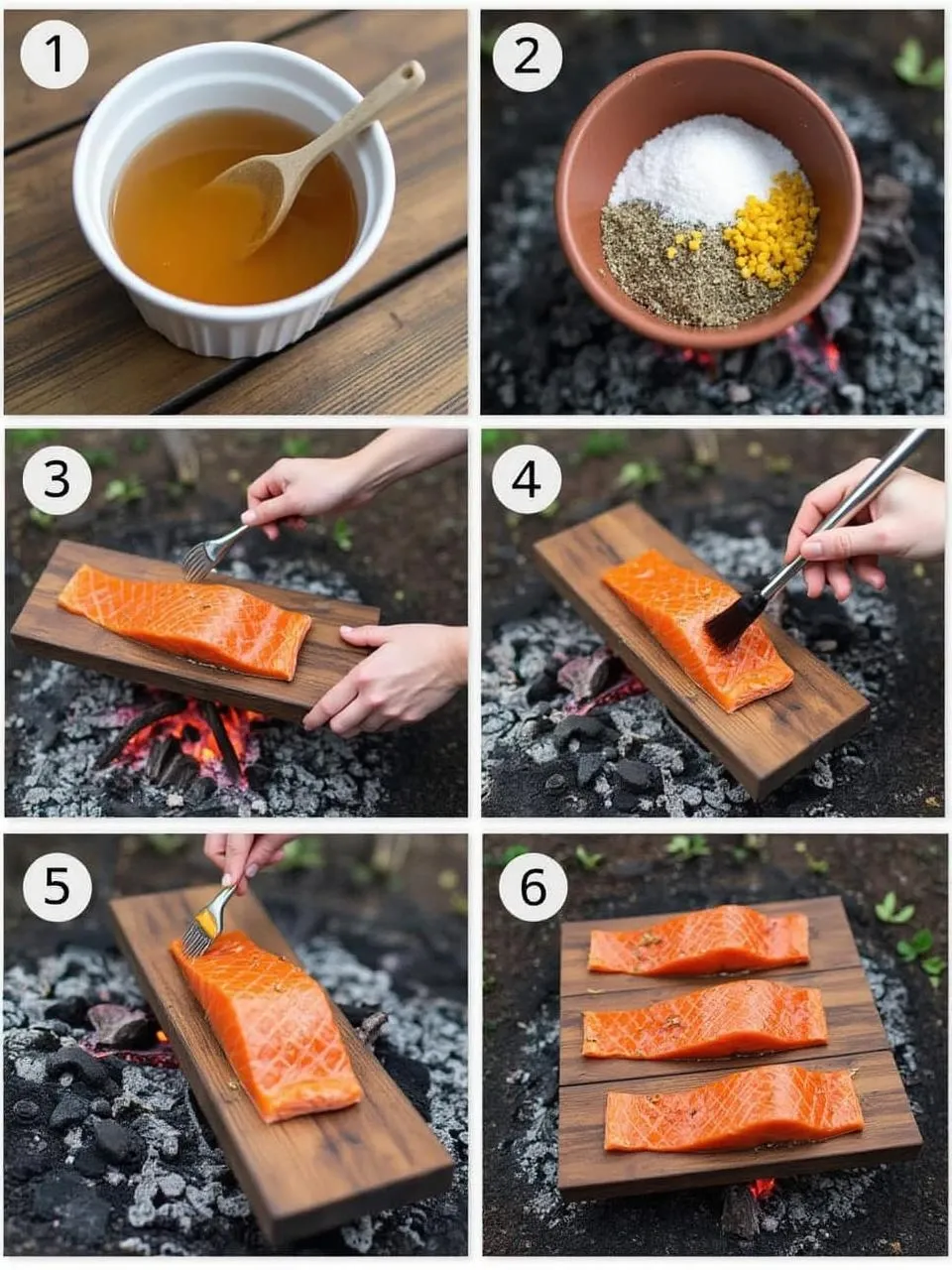 Step-by-step guide to making traditional Finnish Loimulohi flame-smoked salmon outdoors with a wood fire.