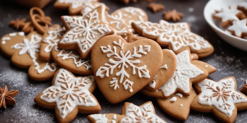 Delicious Swedish gingerbread cookies (Pepparkakor) served on a festive dish, perfect for Christmas gatherings and celebrations.