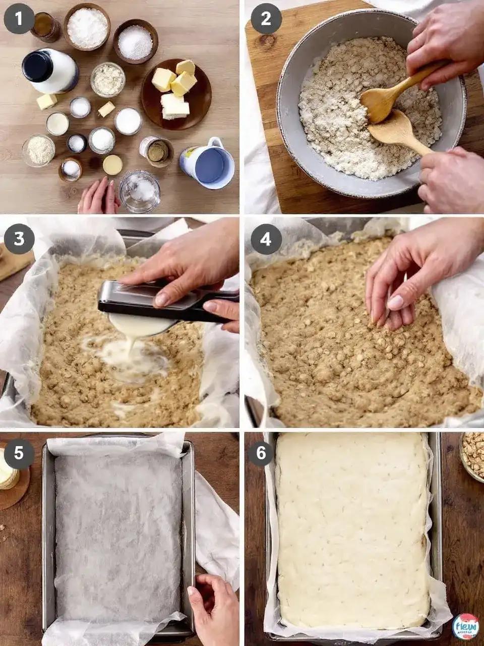 Step-by-step process of making Finnish rye flatbread (rieska) with sourdough discard, from mixing ingredients to baking.