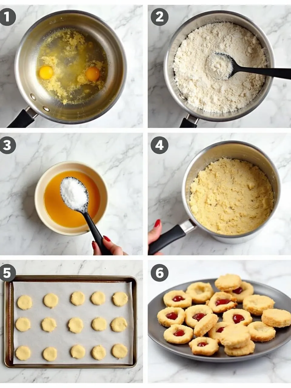 Step-by-step process of making traditional Finnish Spoon Cookies, from browning butter to assembling the jam-filled sandwich cookies. 