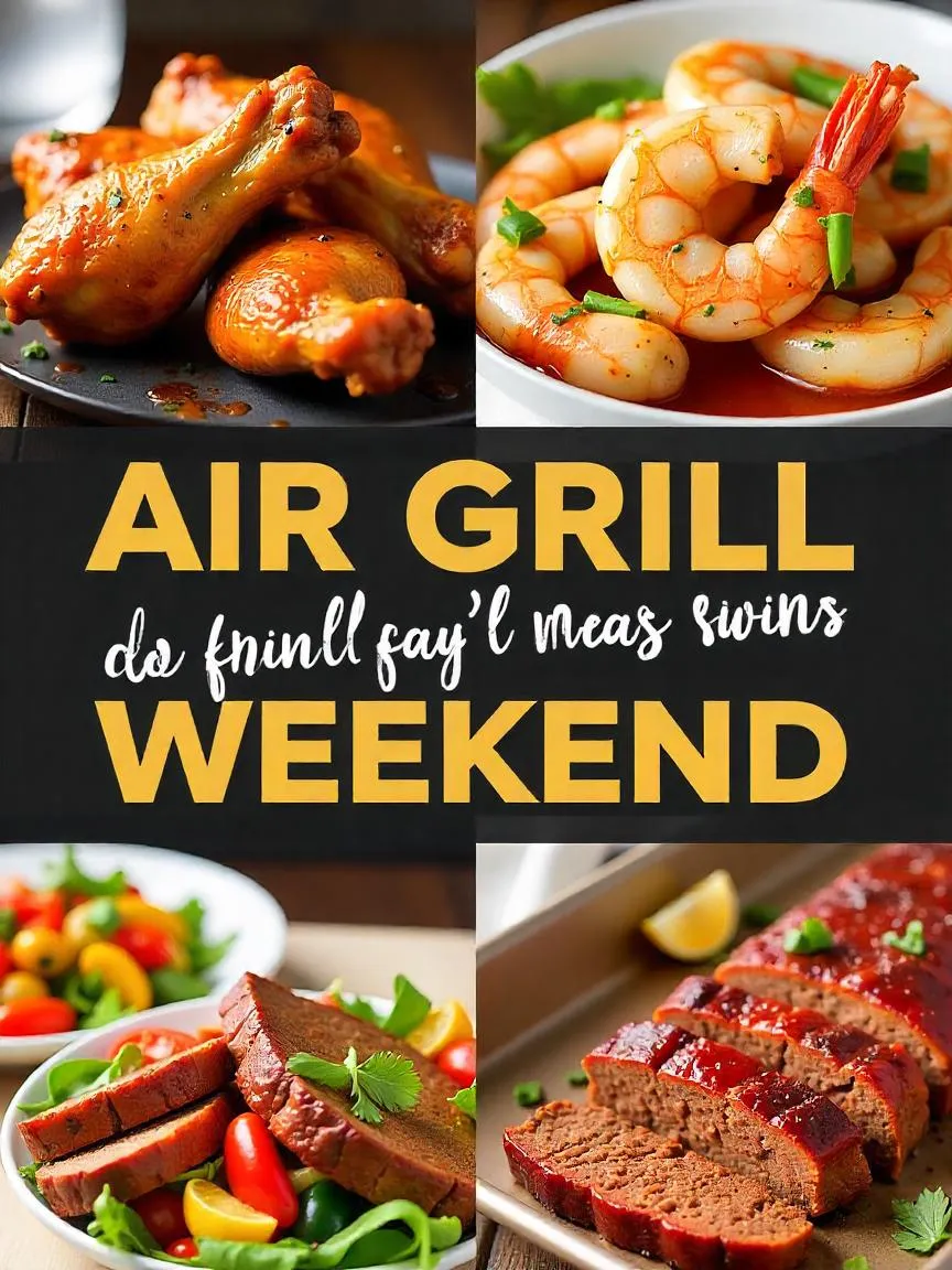 Looking for easy, flavor-packed weekend meals? Try these 5 air-grilled recipes—from BBQ wings to veggie medley—all quick, healthy, and seriously satisfying. Perfect for casual dinners or summer grilling without the mess. Save now and cook later! 
