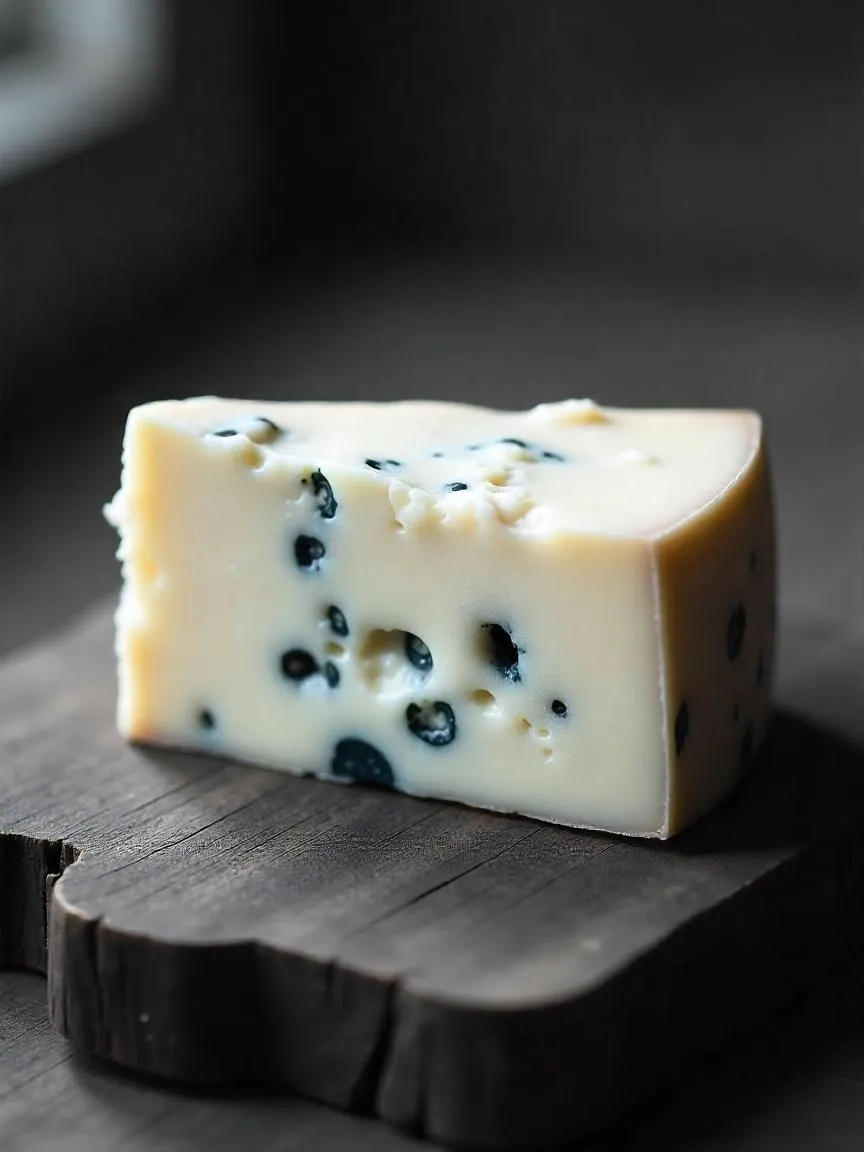 Danablu is a Danish blue cheese known for its creamy texture and sharp, tangy flavor.