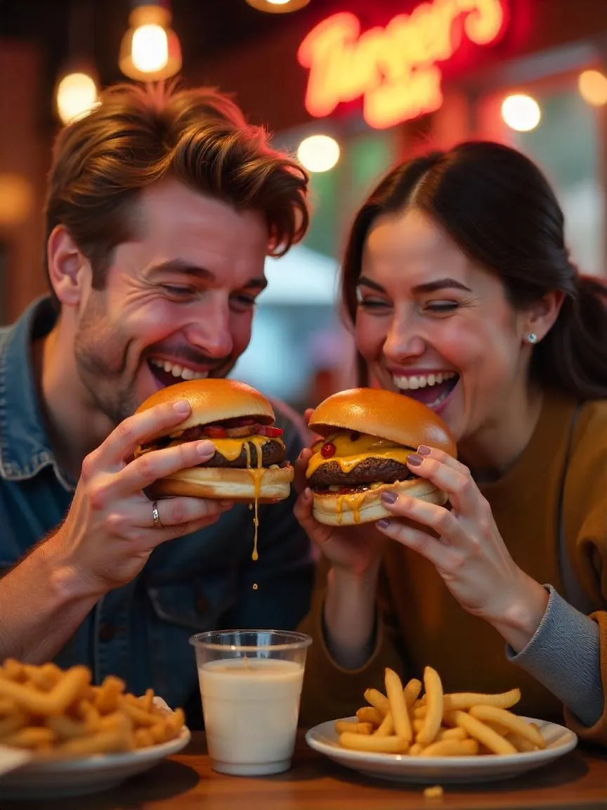 Delicious Bøfsandwich with a savory beef patty, tangy pickles, and creamy remoulade sauce, covered in warm gravy on a wooden plate.