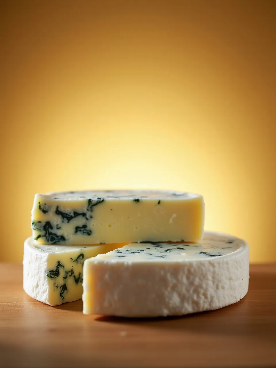 Elegant presentation of saga cheese with smooth rind, decorated with mixed nuts and vibrant fresh berries.