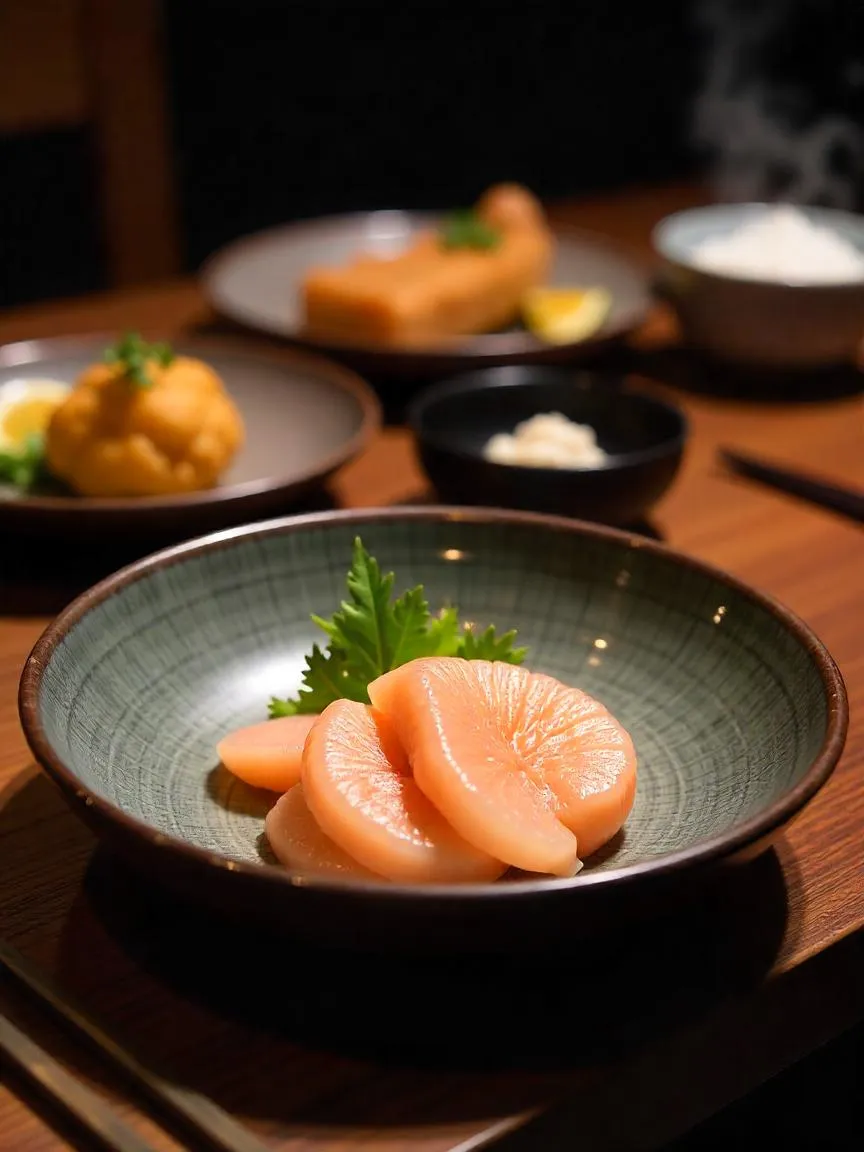 Elegant multi-course fugu meal featuring sashimi, hotpot, and fried karaage — a refined delicacy in Japanese fine dining.