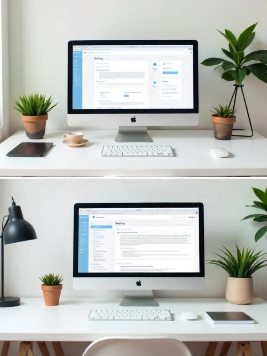 Visual comparison of a basic blog setup versus a professional self-hosted dashboard on a clean workspace.