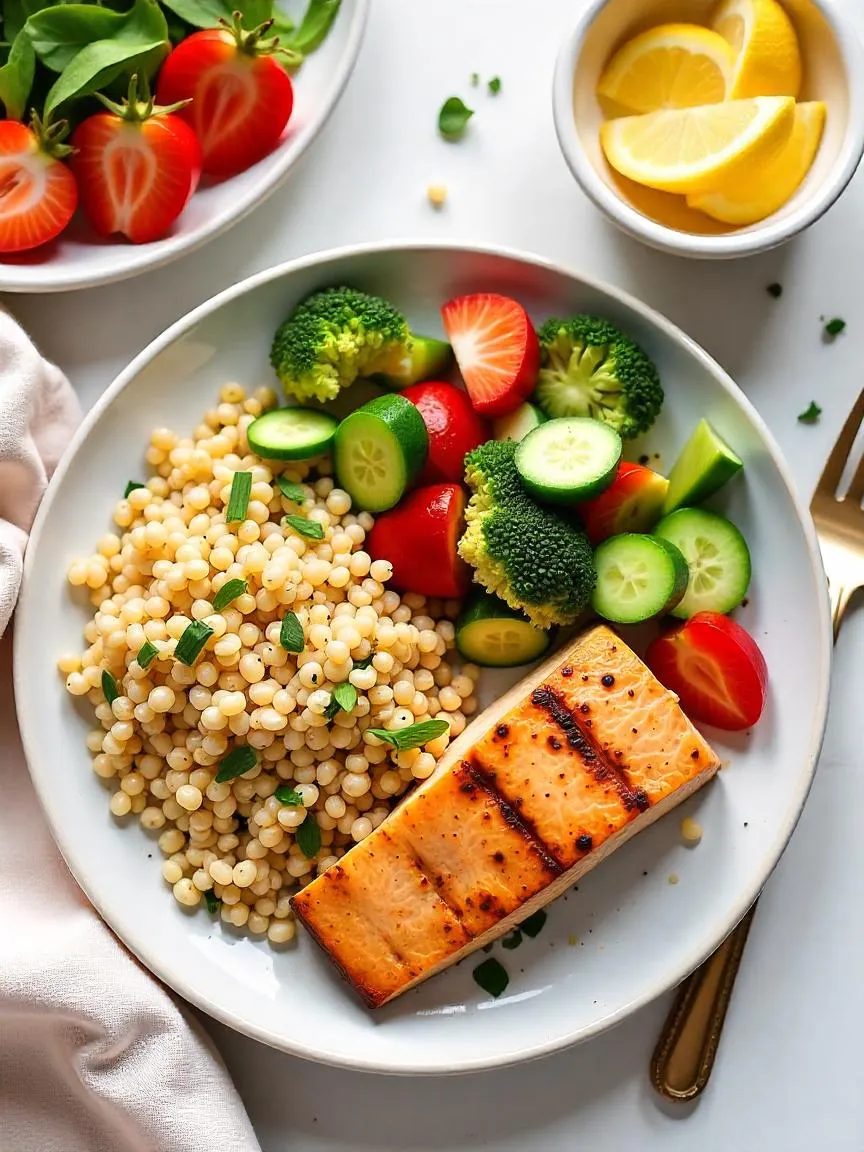 A balanced gluten-free meal with quinoa, vegetables, and lean protein, illustrating how a gluten-free diet can support weight loss when based on whole foods.
