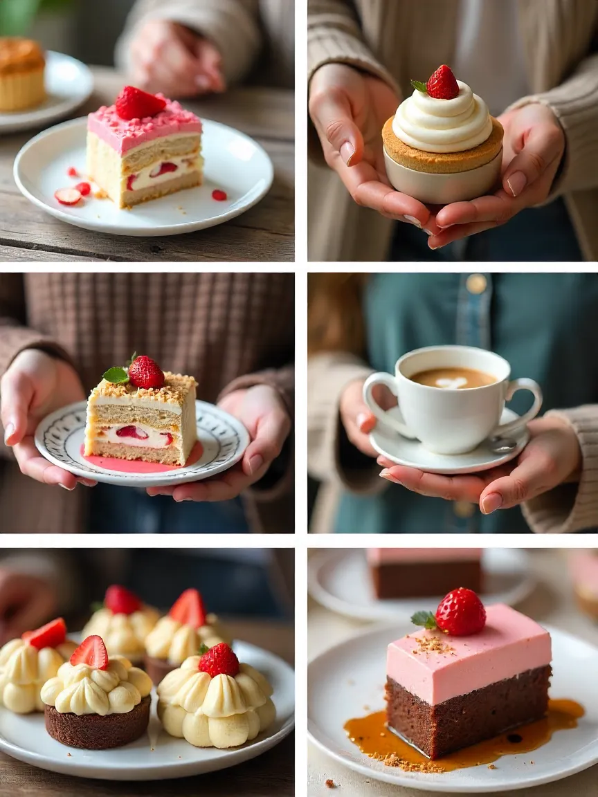 Moments of joy and sharing with small bento cakes in various flavors and settings.