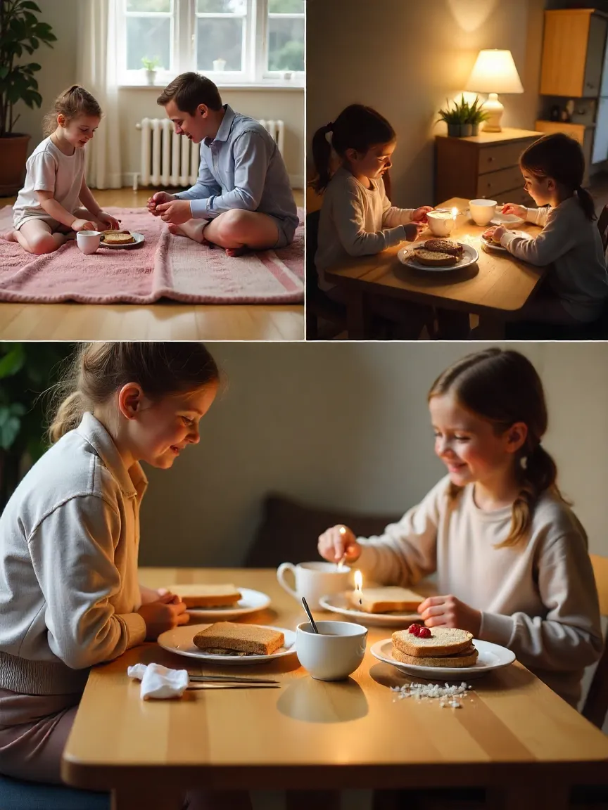 Collage of family and friends cooking together in a lively, joyful kitchen.