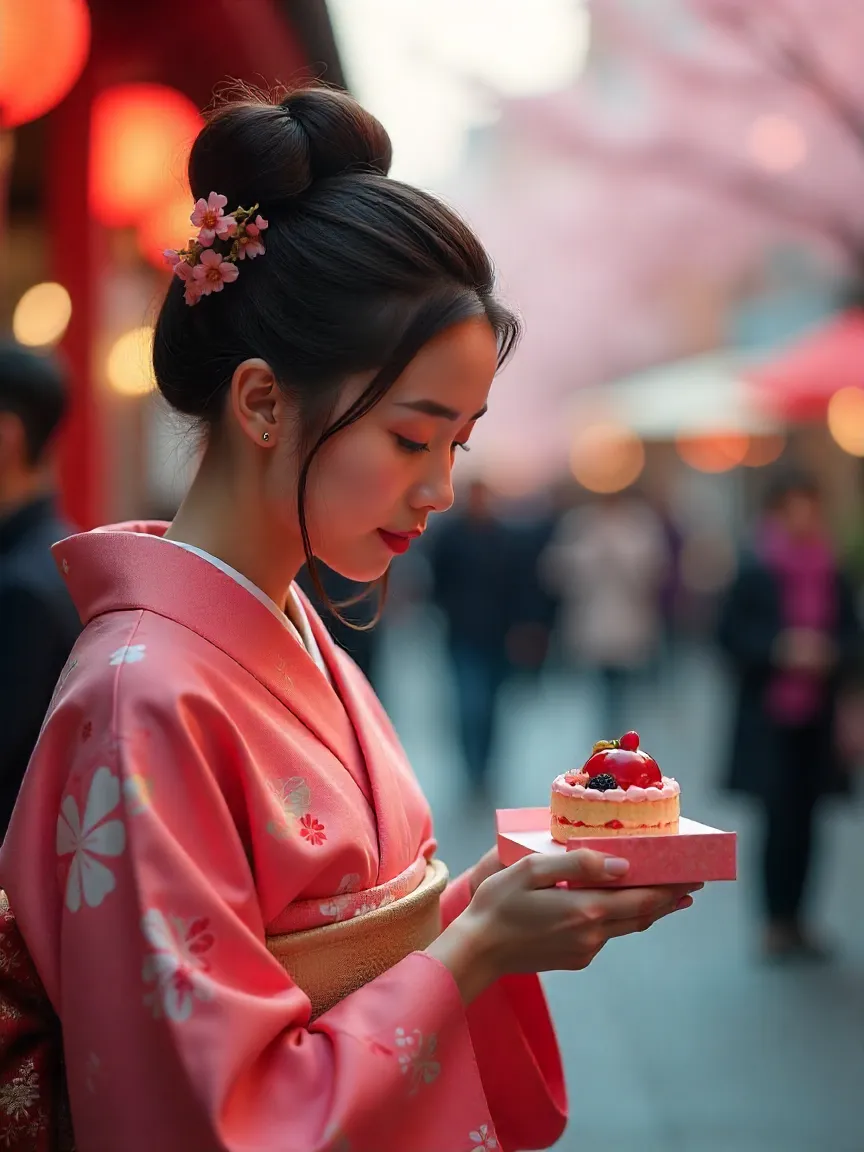 Collage of people worldwide enjoying miniature cakes and bento desserts.
