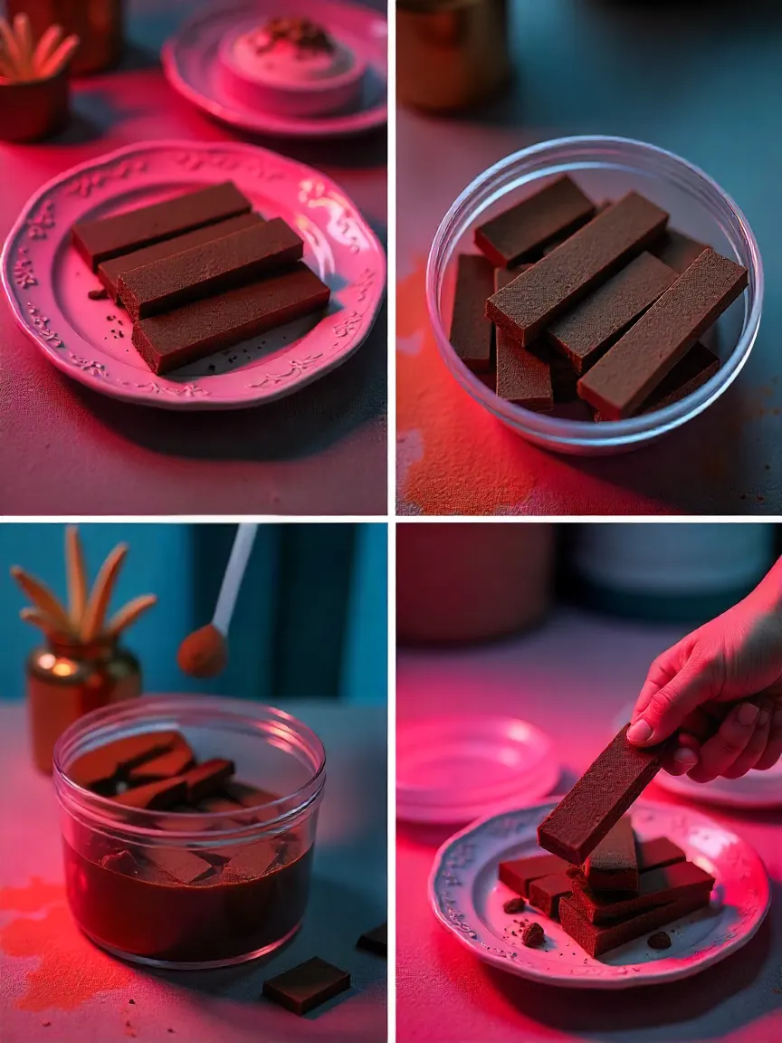 Neatly sliced homemade chocolate wafer bars ready to store in an airtight container.