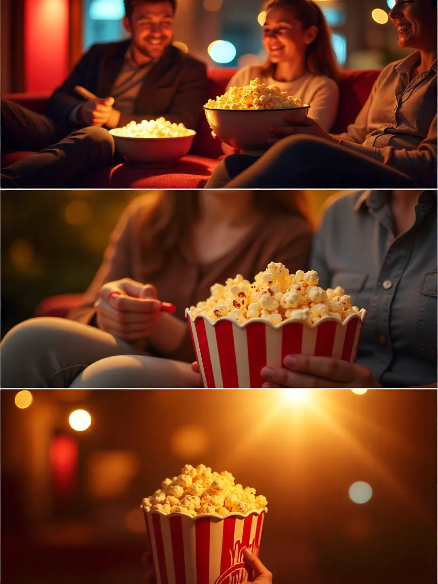 Popcorn enjoyed at home, in the cinema, and outdoors on a walk.