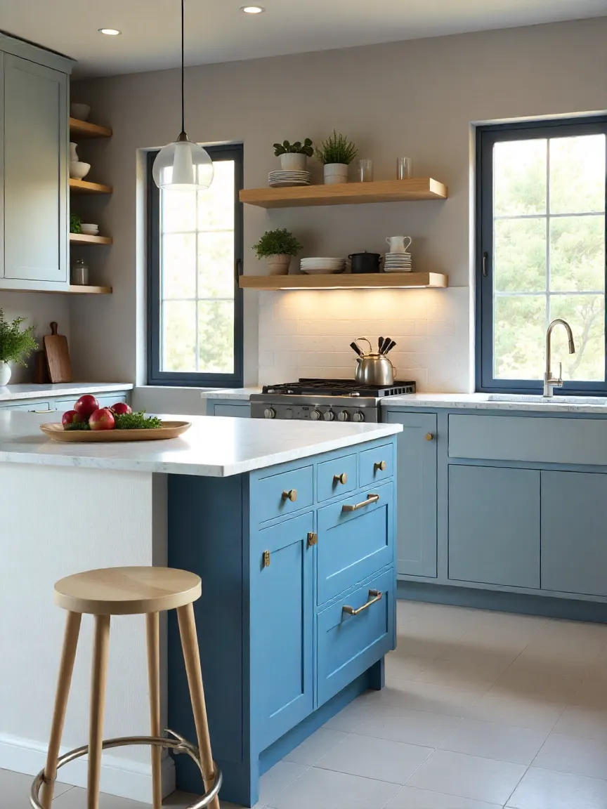 Different kitchen countertops—granite, butcher block, marble, and laminate—shown in real kitchen settings for various lifestyles.