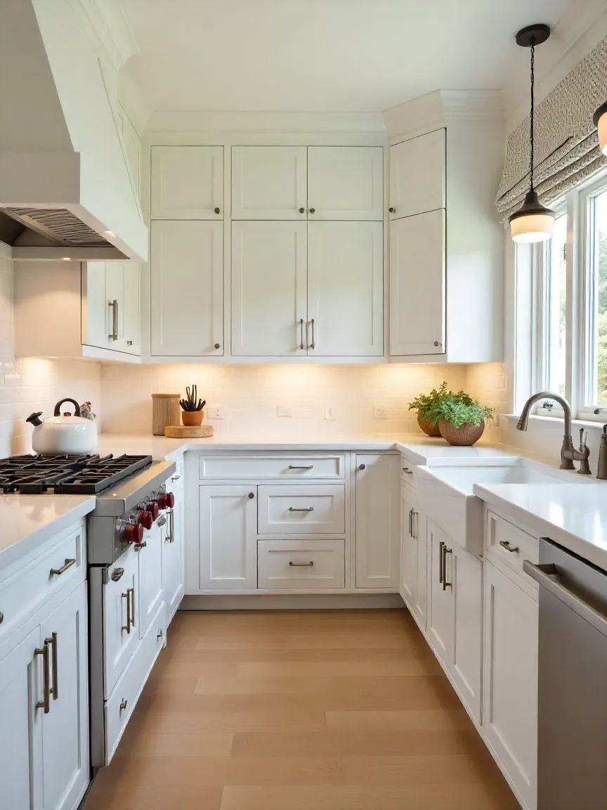 A well-designed kitchen that balances form, function, and style, featuring durable countertops, modern cabinetry, task lighting, and an efficient layout with a harmonious color scheme.