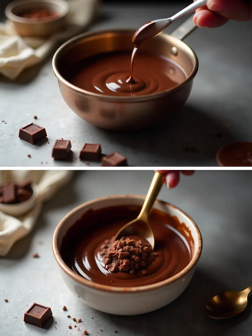 Dark, milk, and white chocolate bars with bowls of melted chocolate and coconut oil for dipping strawberries.