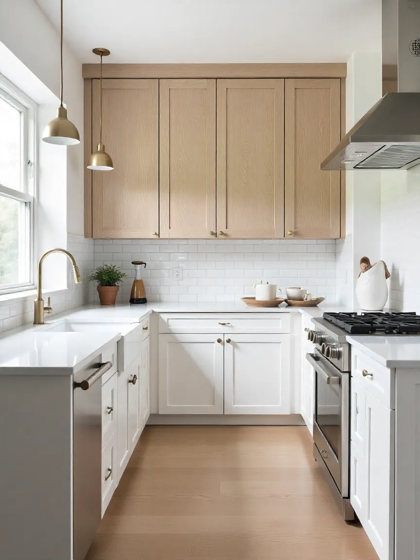 Modern 2025 kitchen with timeless Shaker cabinets, clean lines, and neutral finishes blending classic simplicity with contemporary design.