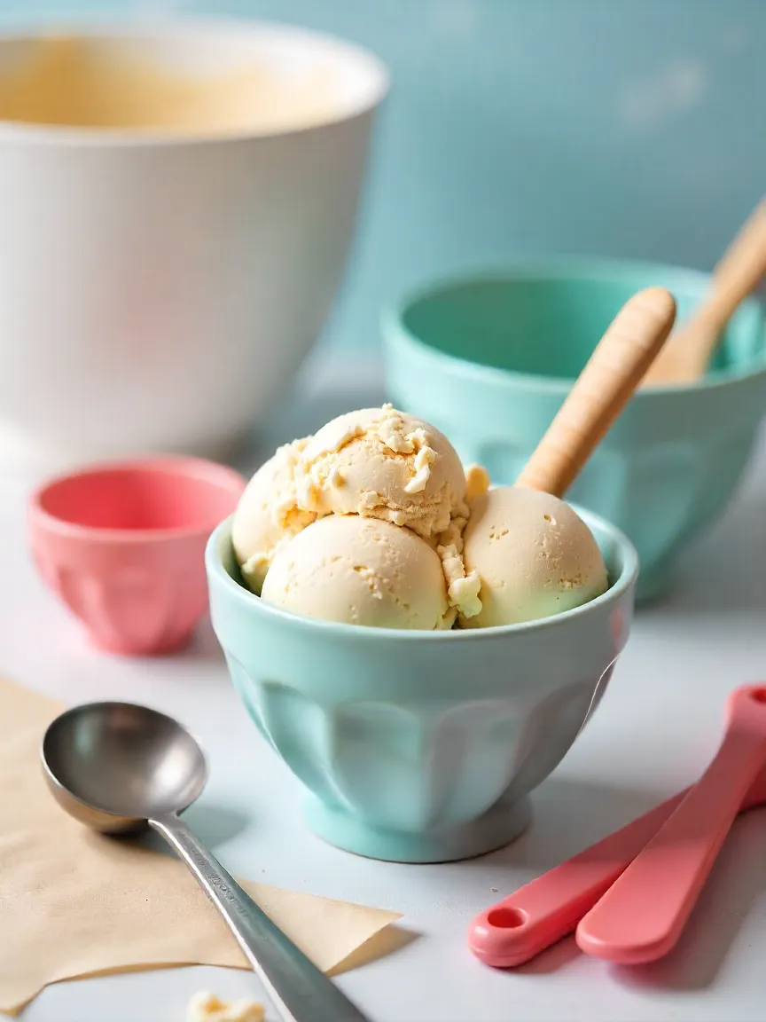 Collage of essential and optional tools for making homemade ice cream at home.