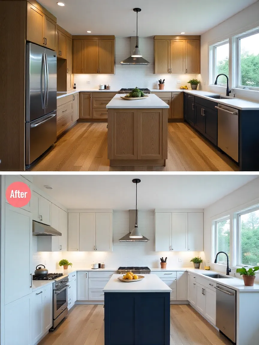 Collage of Toronto kitchen remodels showing before-and-after transformations with open layouts, custom finishes, modern lighting, and organized family-friendly spaces.