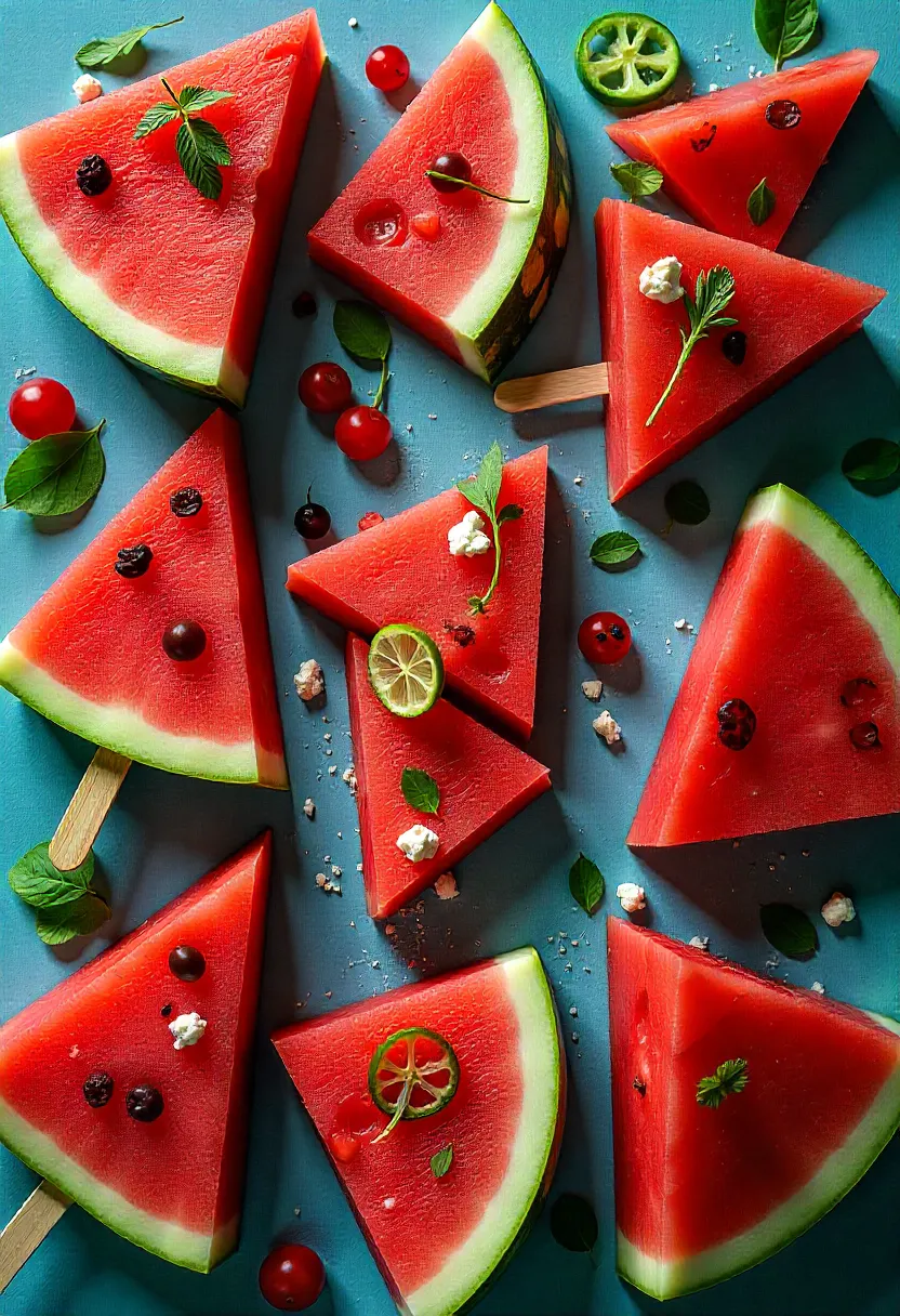 Collage showing grilled, salad, blended, and frozen watermelon dishes in a vibrant summer setting.
