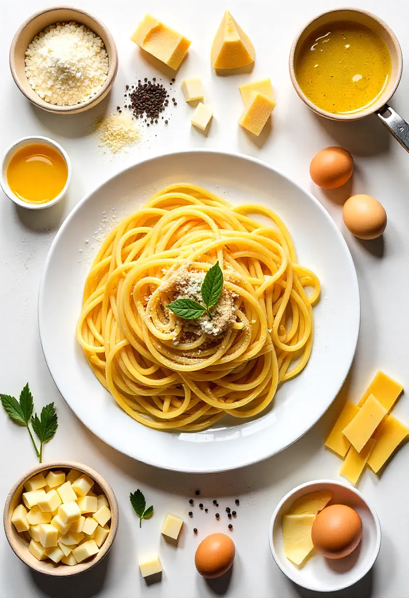 Steaming plate of spaghetti carbonara with guanciale and cheese in a Roman trattoria, surrounded by streets and diners.
