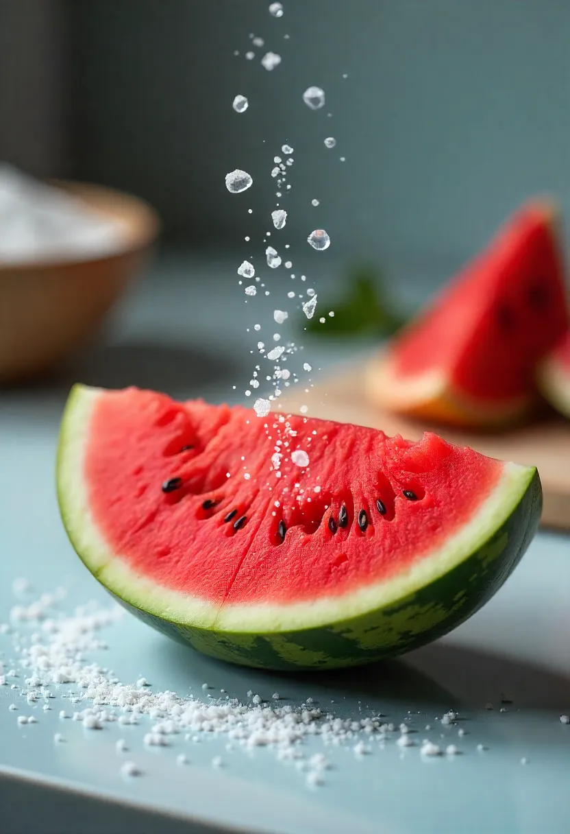 Watermelon cubes with sugar illustrating how osmosis draws out excess water.