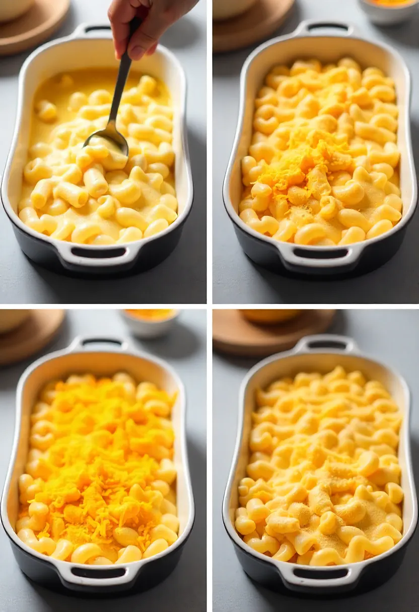 Various creative mac and cheese dishes with toppings like bacon, vegetables, lobster, and jalapeños.