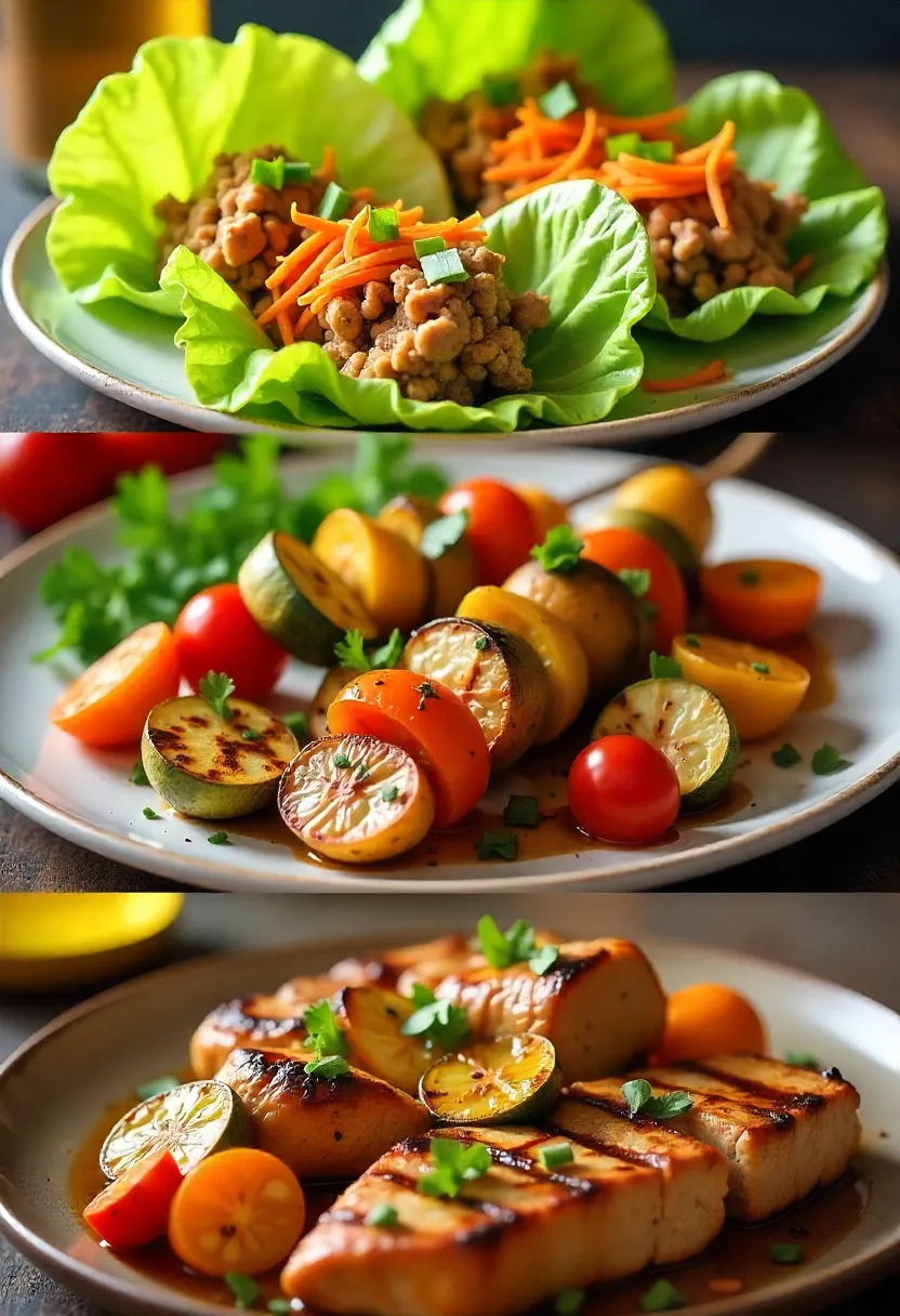 Collage of special occasion pork dishes: stuffed pork loin and Pork Wellington.