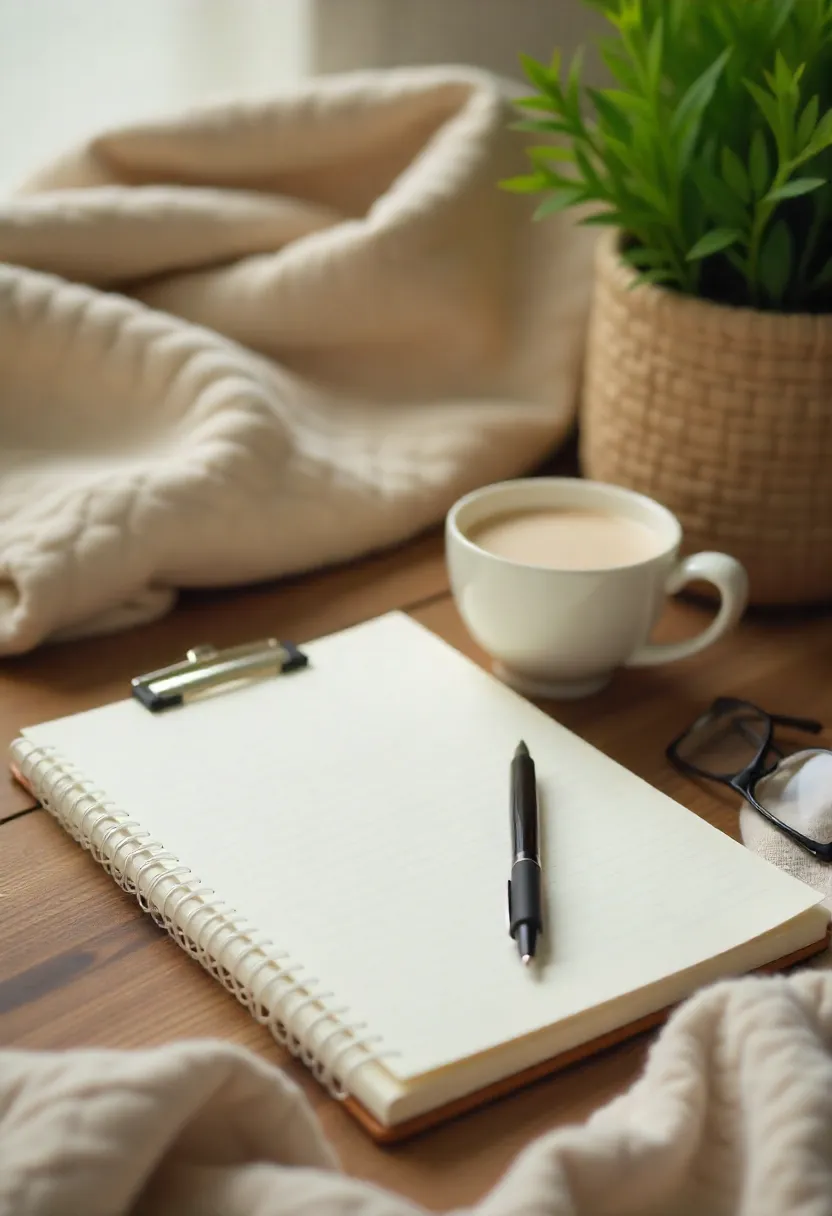Calm scene with tea, notebook, and cozy textures symbolizing when to seek gentle professional support for healthy weight gain.