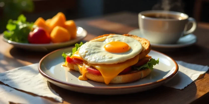 Collage showing Croque Madame ingredients, a fried egg on a sandwich, and a cozy Parisian café scene.