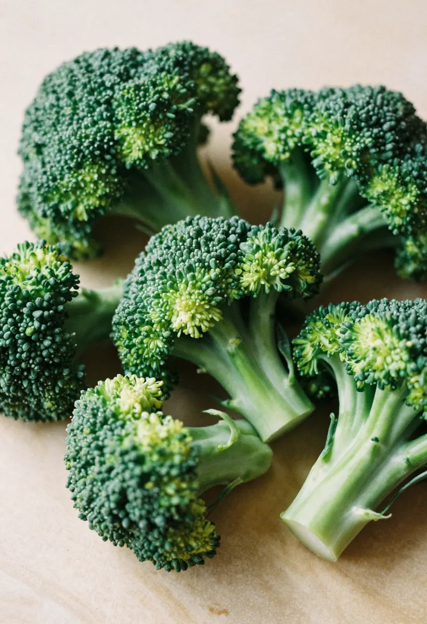 Fresh broccoli florets in soft natural light, showcasing their immune-supporting nutrients.