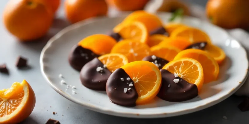 Translucent candied orange slices on a wire rack with a simmering syrup pot, showing the slow, homemade candying process.