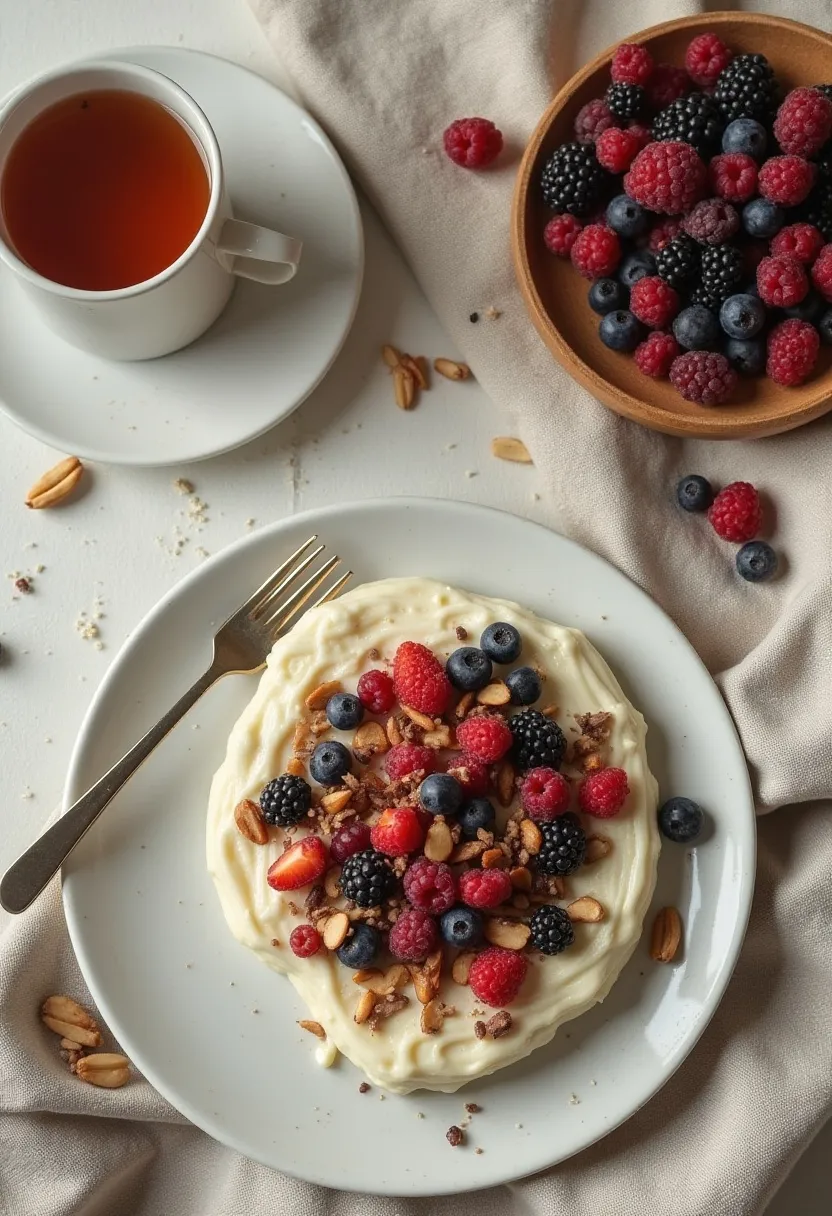 Flat-lay of simple whole foods with subtle empty space and soft textures, symbolizing real stories of healthy eating becoming harmful.