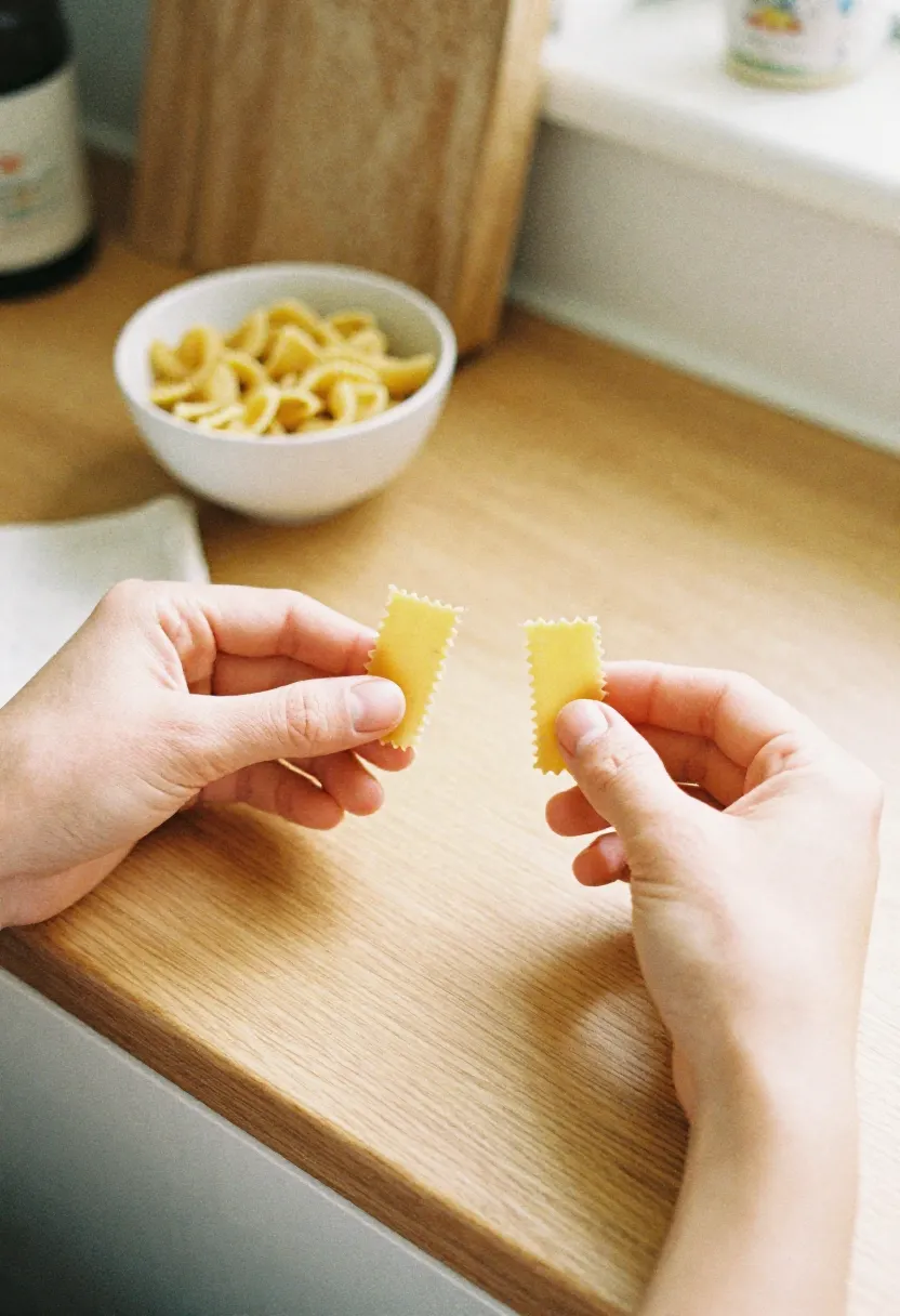 Hands of a person comparing a regular product with a gluten-free alternative, symbolizing the small steps in starting a gluten-free journey.