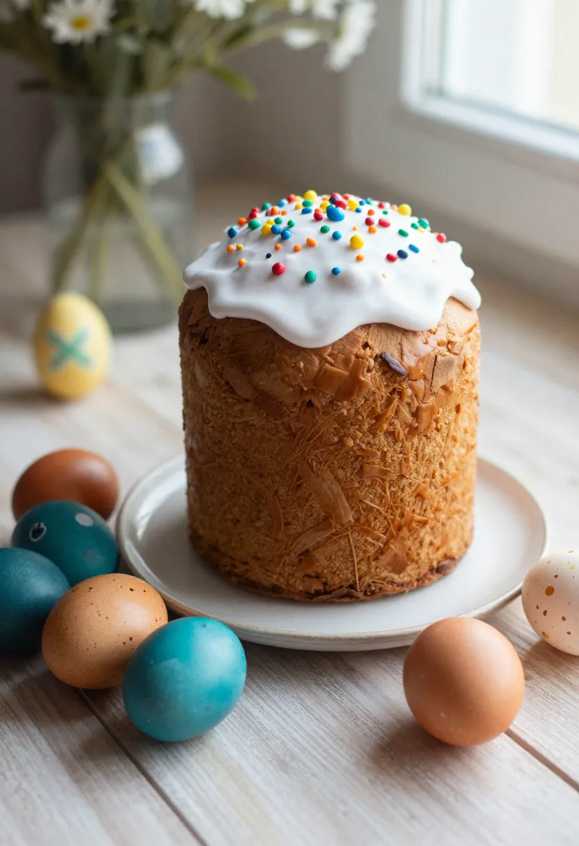 Easter kulich and decorated eggs symbolizing tradition and shared holiday rituals
