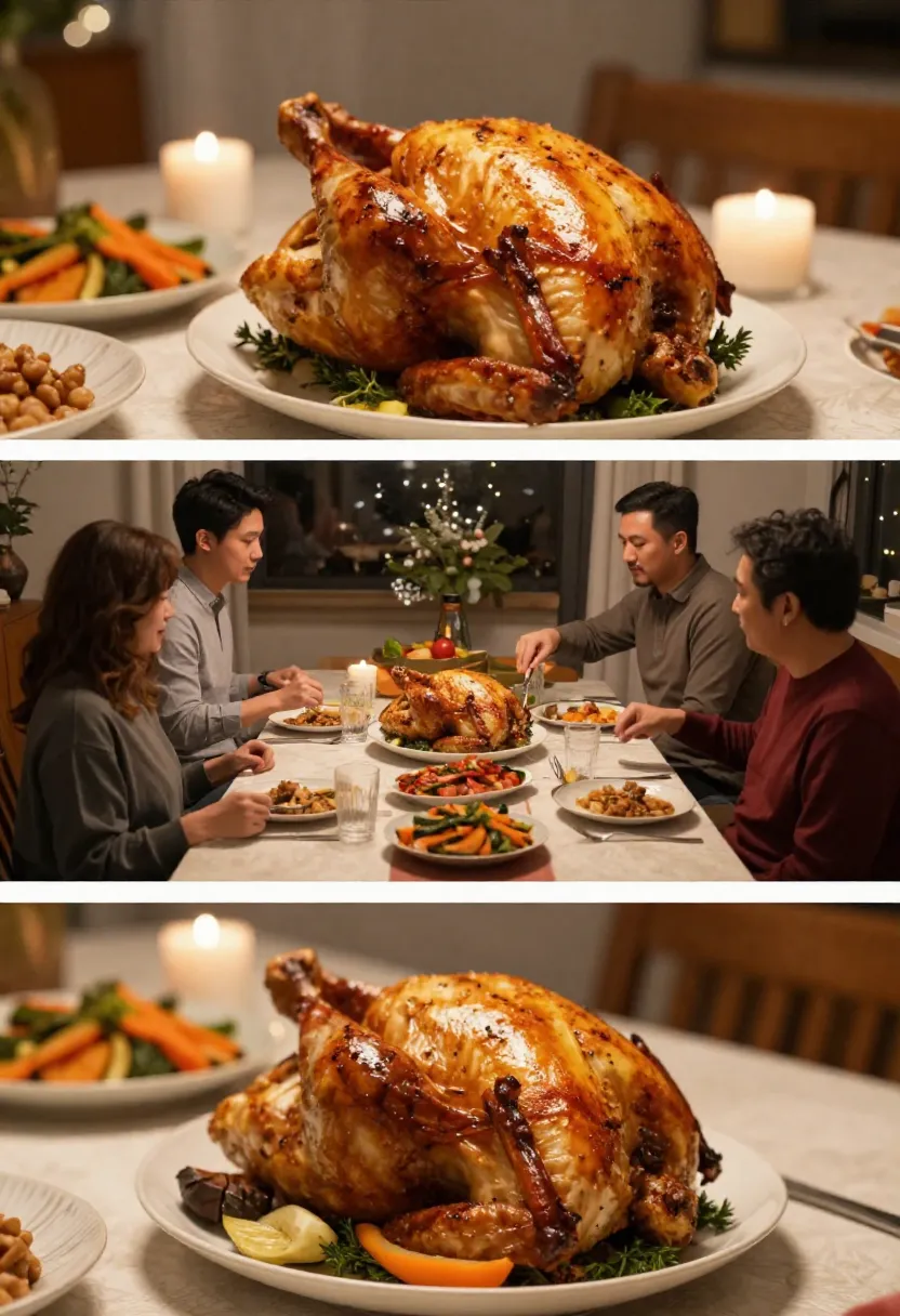 Fresh herbs, butter, and lemon prepared for roasting a whole chicken in a calm kitchen setting