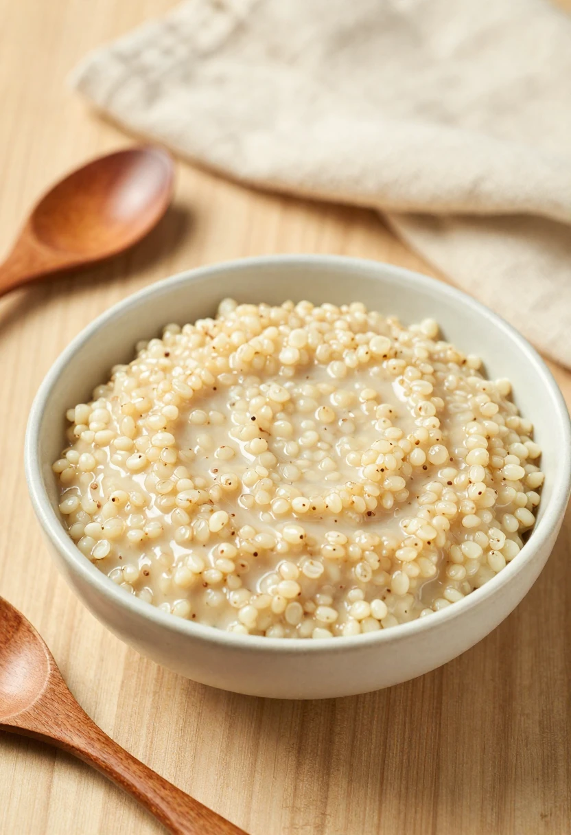 Cooked amaranth grain showing its creamy texture and nourishing qualities