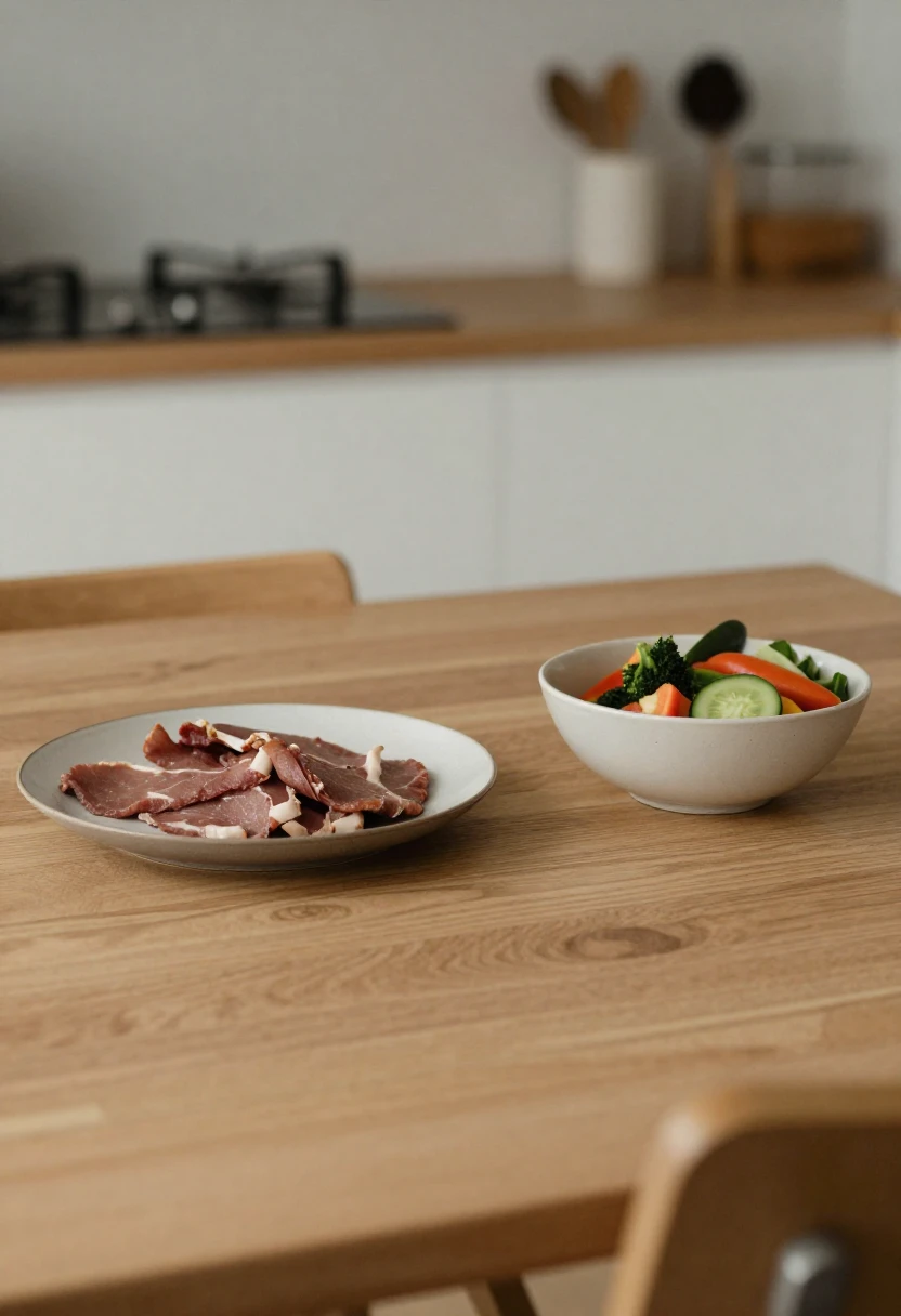 Lean protein plate with limited vegetables illustrating potential nutritional concerns of the Dukan Diet